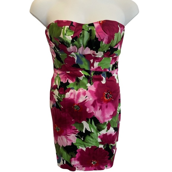 Neiman Marcus Donna Ricco Rose Floral strapless dress. Size 6 - Picture 1 of 8
